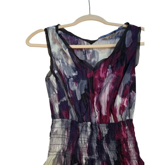 Simply Vera Vera Wang Watercolor Print Sleeveless Dress S Multicolor Cotton Blen - Picture 9 of 10